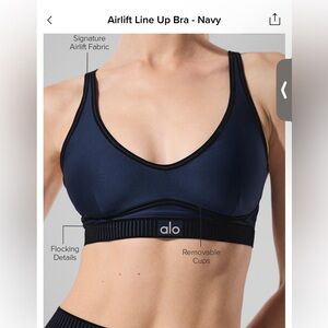 ALO Yoga Dark Blue Airlift Sports Bra